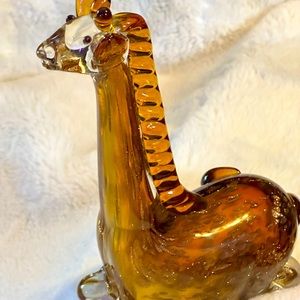 Beautiful Murano Art Glass SITTING GIRAFFE Figurine  9” Tall